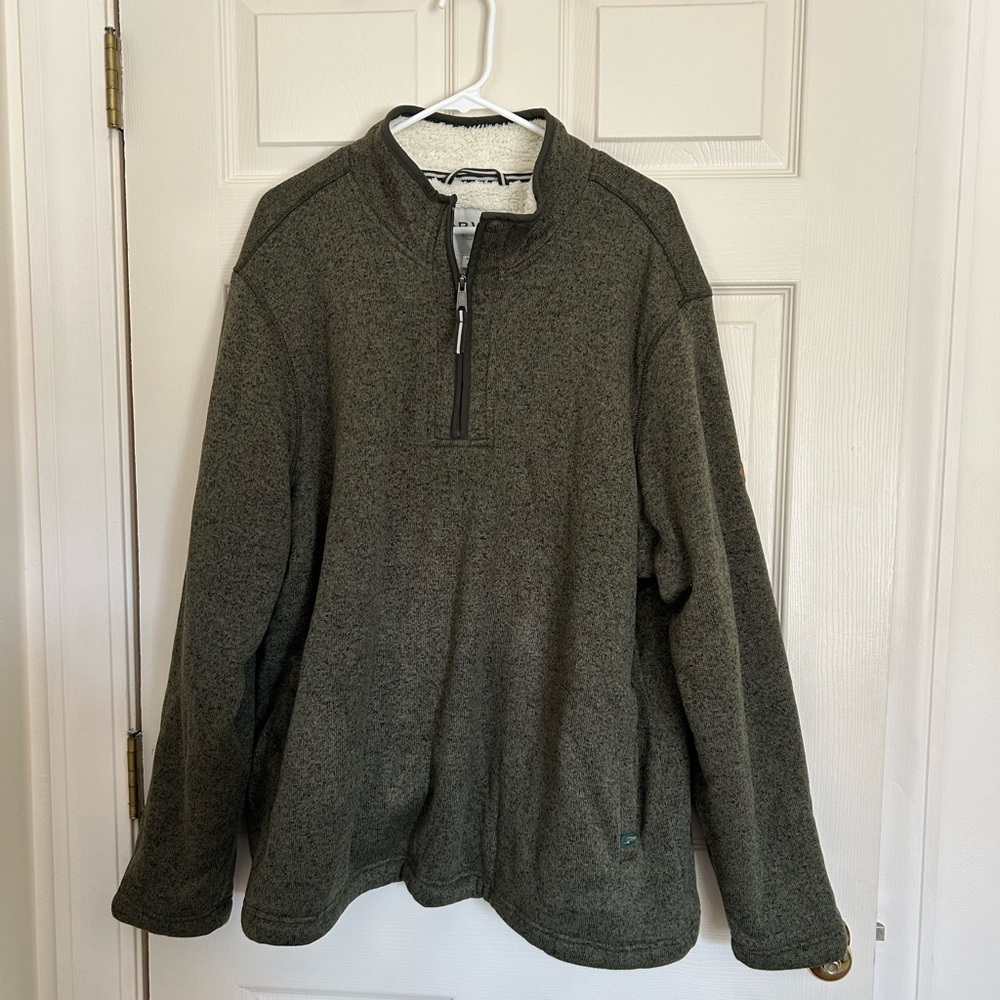 Orvis Men's Fleece-lined Olive Zip-Up Sweater